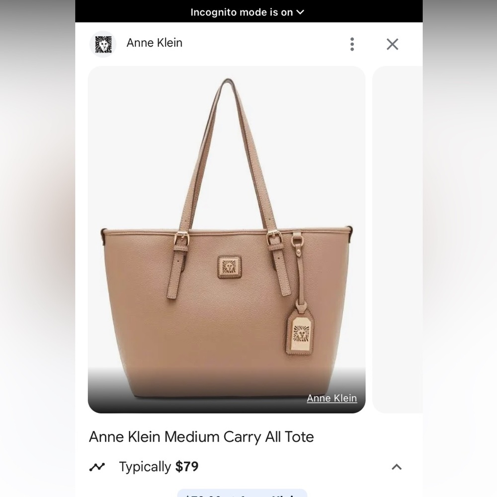 Anne Klein Bronze Tote- Medium 🫶🏽